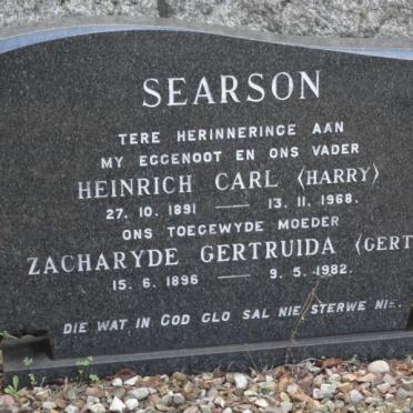 SEARSON Heinrich Carl 1891-1968 &amp; Zacharyde Gertruida 1896-1982