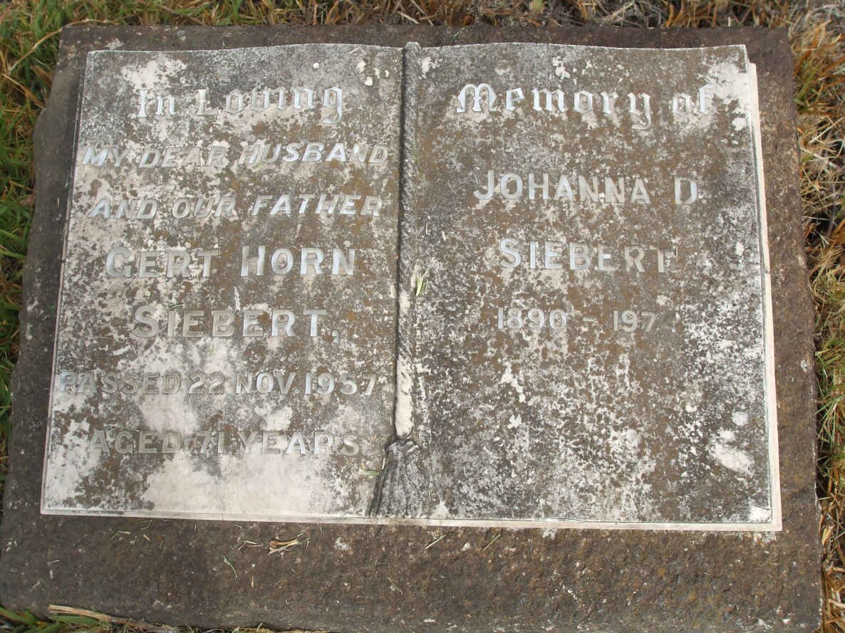 SIEBERT Gert Horn -1957 &amp; Johanna D. 1890-1974