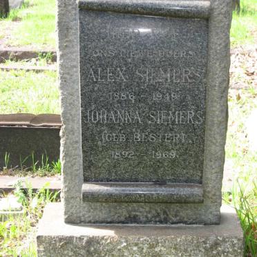 SIEMERS Alex 1886-1949 &amp; Johanna BESTER 1892-1969