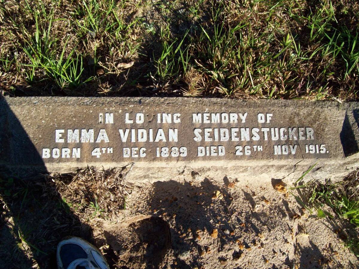 SIEDENSTUCKER Emma Vidian 1889-1915