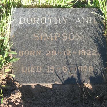 SIMPSON Dorothy Ann 1922-1978