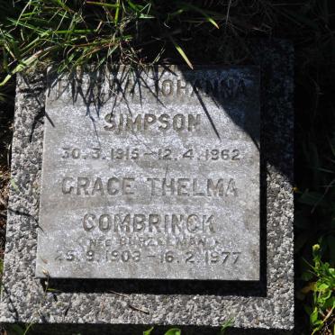 SIMPSON Frieda Johanna 1915-1962 :: COMBRINCK Grace Thelma nee BURZELMAN 1903-1977
