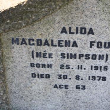 FOURIE Alida Magdalena nee SIMPSON 1915-1978