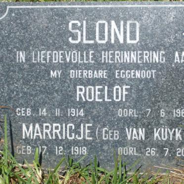 SLOND Roelof 1914-1960 &amp; Marrigje VAN KUYK 1918-2007