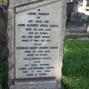 SMITH George Hart Henry -1939 &amp; Anna Catherina -1964 :: SMITH John Albert Cecil -1930