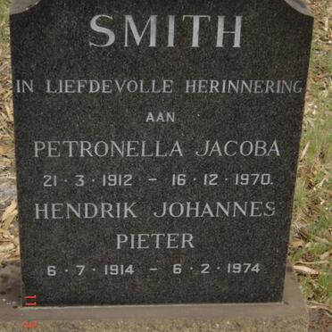 SMITH Hendrik Johannes Pieter 1914-1974 &amp; Petronella Jacoba 1912-1970