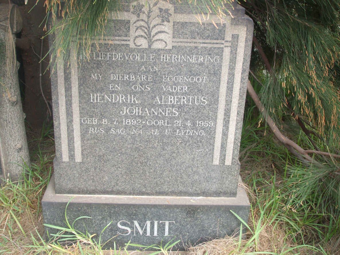 SMIT Hendrik Albertus Johannes 1892-1959