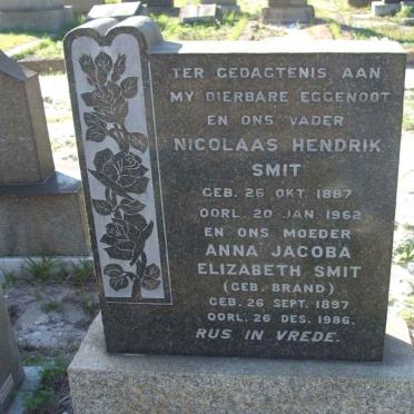 SMIT Nicolaas Hendrik 1887-1962 &amp; Anna Jacoba Elizabeth BRAND 1897-1986