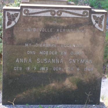 SNYMAN Anna Susanna 1913-1968