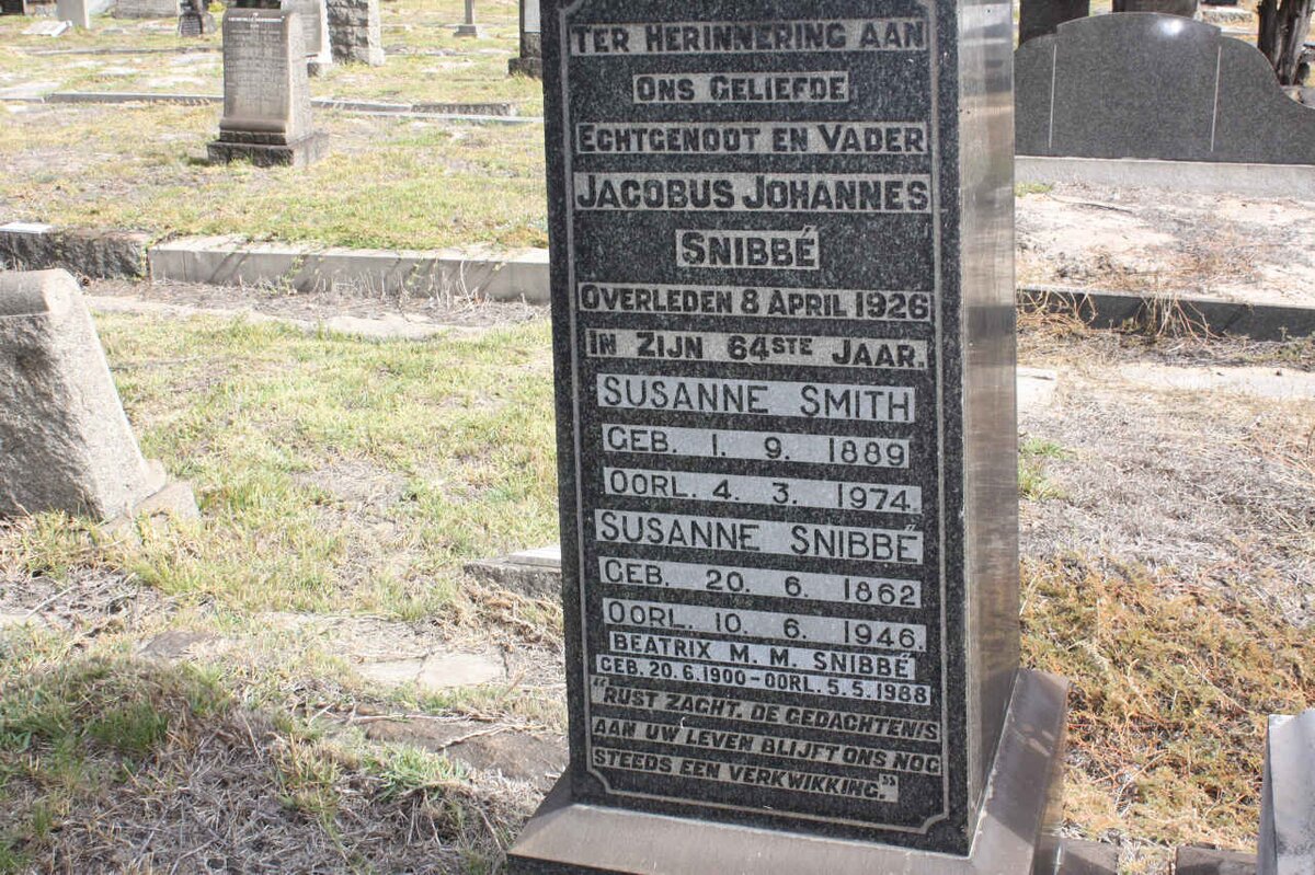 SNIBBE Jacobus Johannes -1926