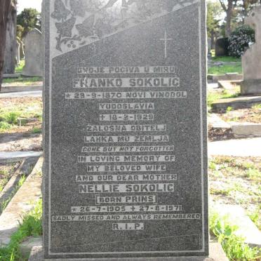 SOKOLIC Franko 1870-1929 :: SOKOLIC Nellie nee PRINS 1905-1971