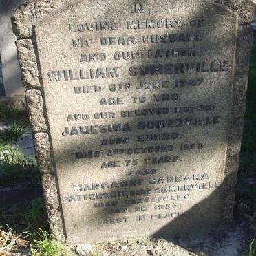 SOMERVILLE William -1947 &amp; Jamesina EUNRO -1950 :: PATTERSON Margaret Barbara nee SOMERVILLE -1955