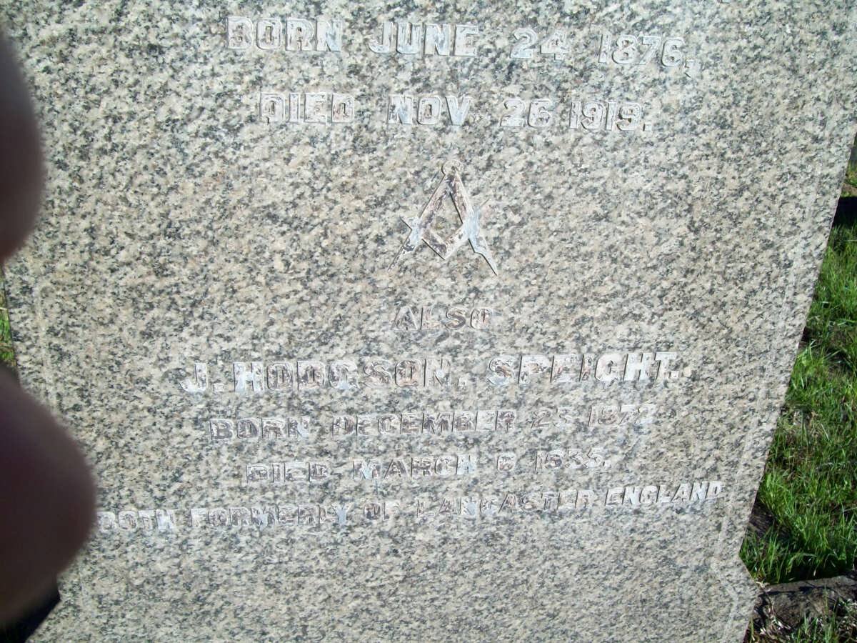 SPEIGHT J. Hodgson 1873-1935 &amp; Maria 1876-1919