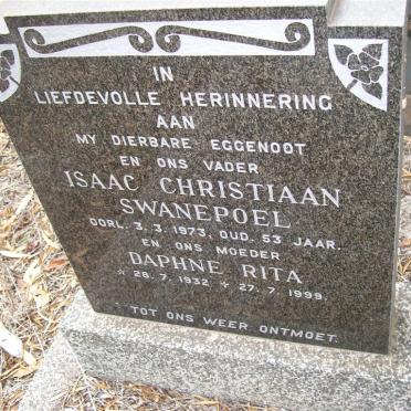 SWANEPOEL Isaac Christiaan -1973 &amp; Daphne Rita 1932-1999