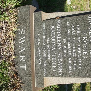 SWART Jacobus Adriaan 1910-1966 &amp; Magdalena Susanna Katarina BOSHOFF 1907-1992