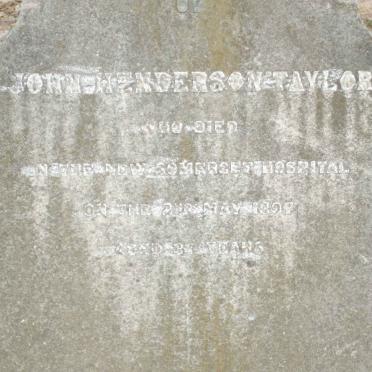 TAYLOR John Henderson -1897