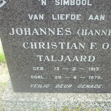 TALJAARD Johannes Christian F.O. 1913-1975