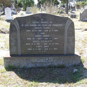 TAYLOR Joseph Harry 1906-1969 :: TAYLOR Henry James 1877-1954 :: TAYLOR Amelia Charlotte 1891-1956