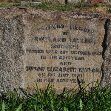 TAYLOR Rowland -1933 &amp; Susan Elizabeth -1951