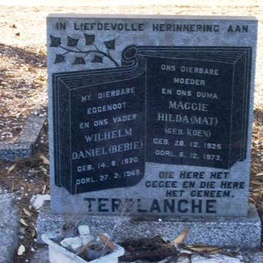 TERBLANCHE Wilhelm Daniel 1920-1969 &amp; Maggie Hilda 1925-1973