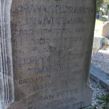 TIMMERMAN Johan Hendrik  -1887 &amp; Johanna Elizabeth -1881