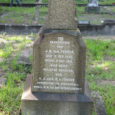 TONDER J.H., van 1902-1918