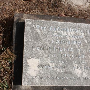 TOIT Carolina Hendrihetta, du nee DUNCKER 1854-1920