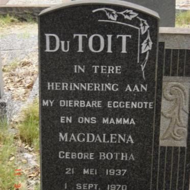 TOIT Magdalena, du nee BOTHA 1937-1970