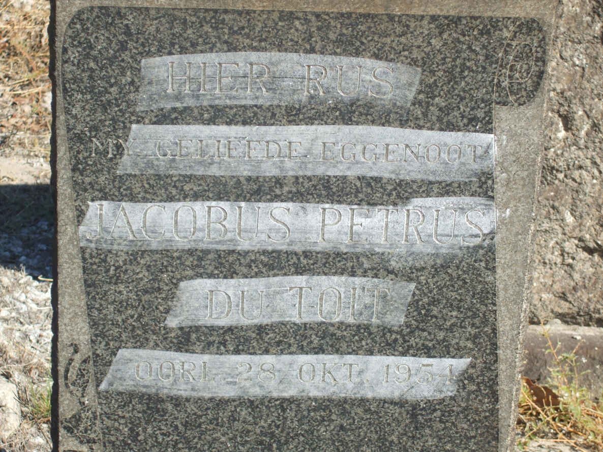 TOIT Jacobus Petrus, du -1954