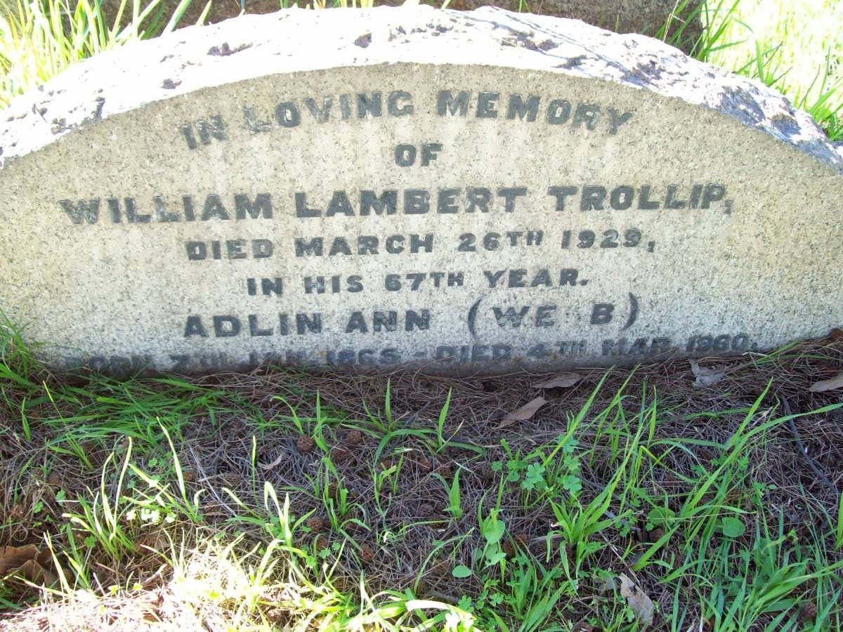 TROLLIP William Lambert -1929 :: TROLLIP  Adlin Ann nee WEBB  1865-1960