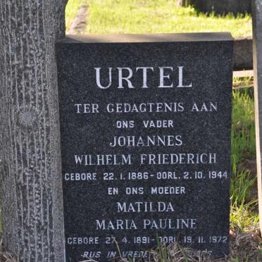 URTEL Johannes Wilhelm Friederich 1886-1944 &amp; Matilda Maria Pauline 1891-1972