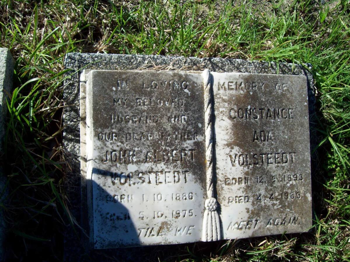 VOLSTEEDT John Albert 1886-1975 &amp; Constance Ada 1893-1989