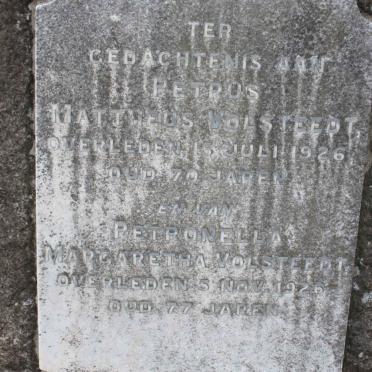 VOLSTEEDT Petrus Mattheus -1926 &amp; Petronella Margaretha -1926