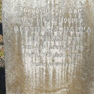 VILLIERS Bertha Johanna, de 1869-1919