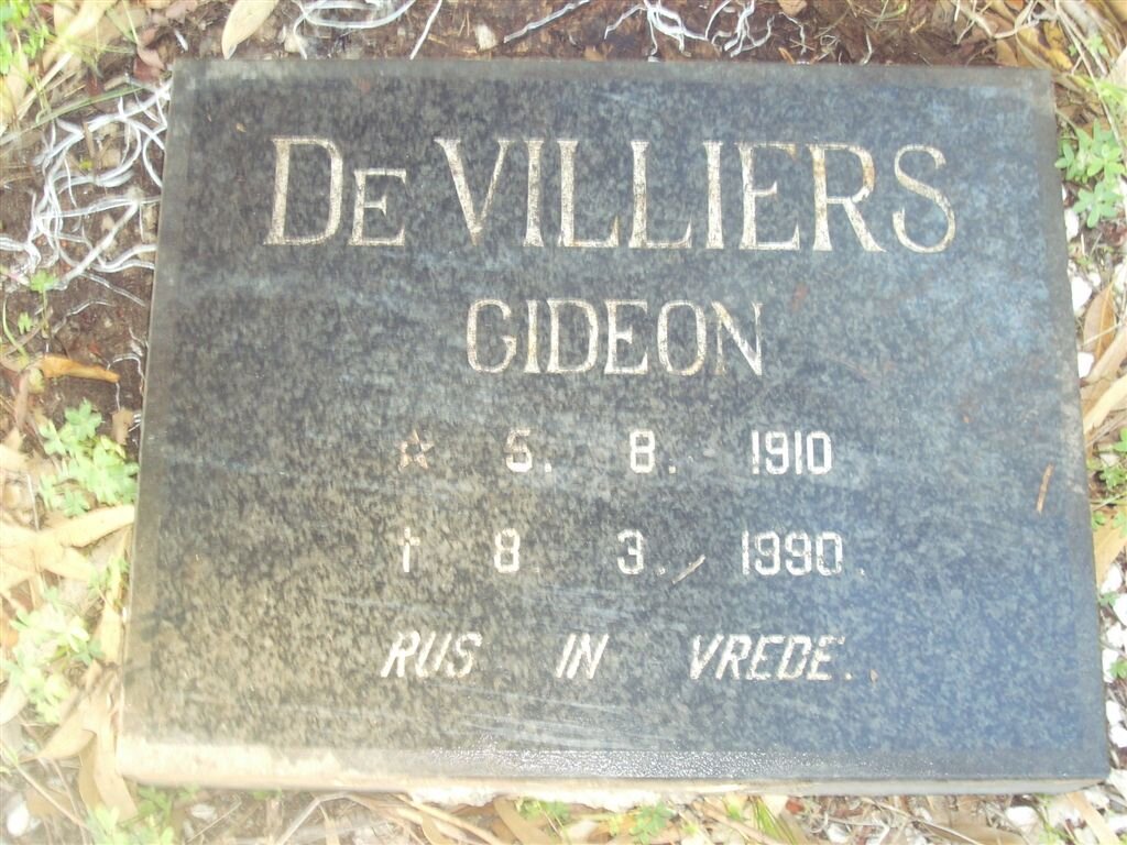 VILLIERS Gideon, de 1910-1990