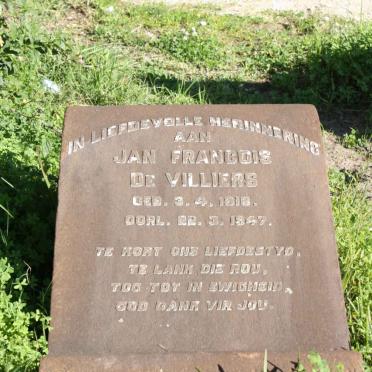 VILLIERS Jan Francois, de 1916-1947