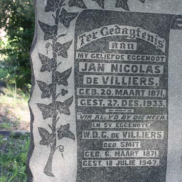 VILLIERS Jan Nicolas, de 1871-1933 &amp; W.D.G. SMIT 1871-1947