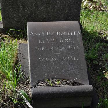 VILLIERS Anna Petronella, de -1953