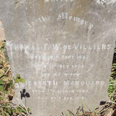 VILLIERS Thomas F.W., de 1842-1908 &amp; Elizabeth MARQUARD 1849-1916