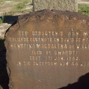 VILLIERS Hendrina Magdalena, de nee DE SWARDT  -1943