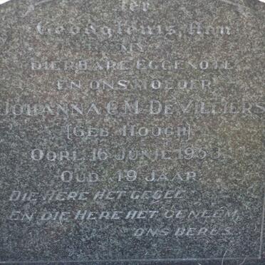 VILLIERS Johanna C.M., de nee HOUGH -1953