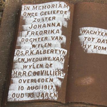 VILLIERS Johanna Fredrika, de nee ALBERTYN -1917