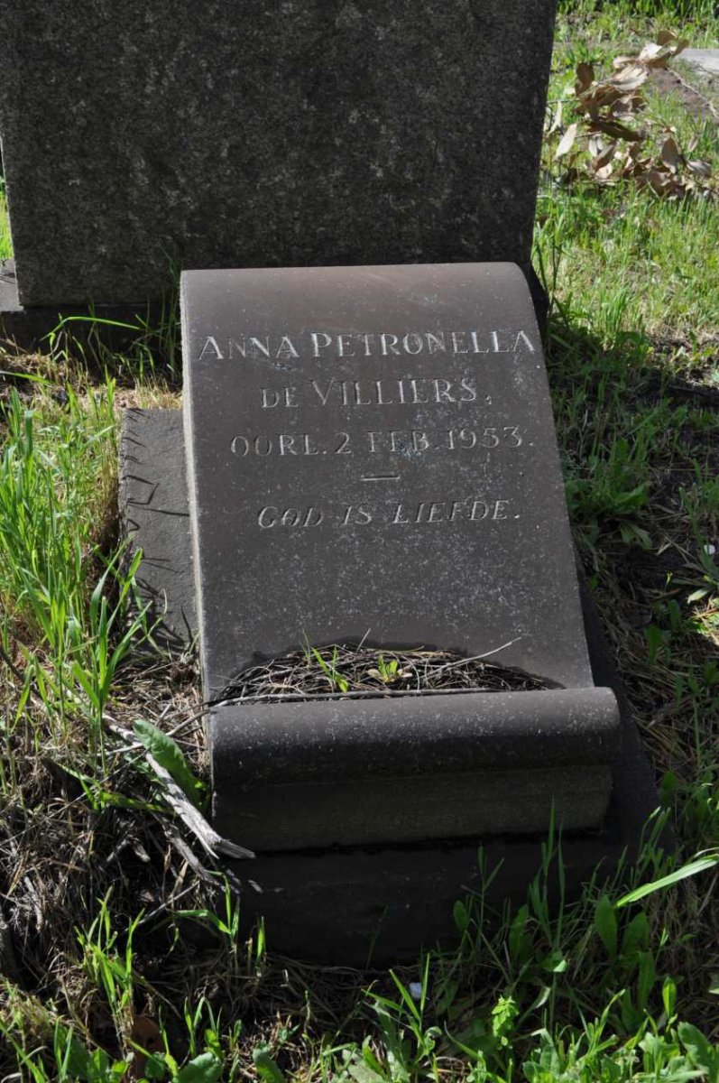 VILLIERS Anna Petronella, de -1953