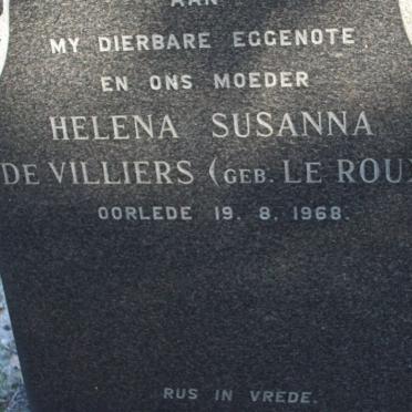 VILLIERS Helena Susanna, de nee LE ROUX -1968
