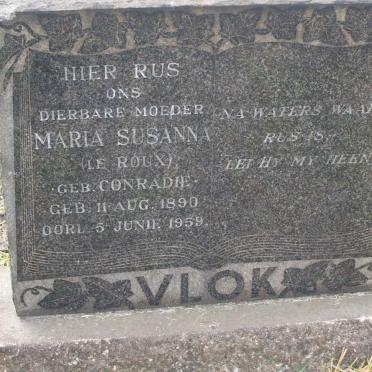 VLOK Maria Susanna nee LE ROUX 1890-1959