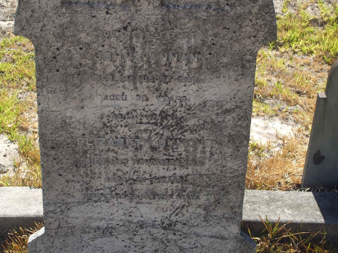 VANNAN John -1892 :: DYMOND Elizabeth -1916