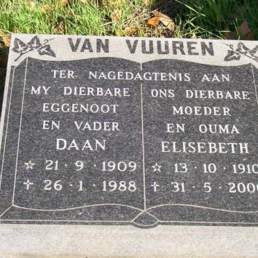 VUUREN Daan, van 1909-1988 &amp; Elisabeth 1910-2000