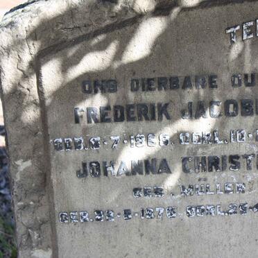 VREY Frederik Jacobus 1868-1919 &amp; Johanna Christina MULLER 1876-1953 :: VAN RENSBURG Cornelius F. 1899-1942 