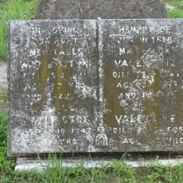 WATLINGTON Mehitable -1941 :: WATLINGTON Emile -19?? :: VALENTINE Fred -19?? &amp; Mathilda -19?6