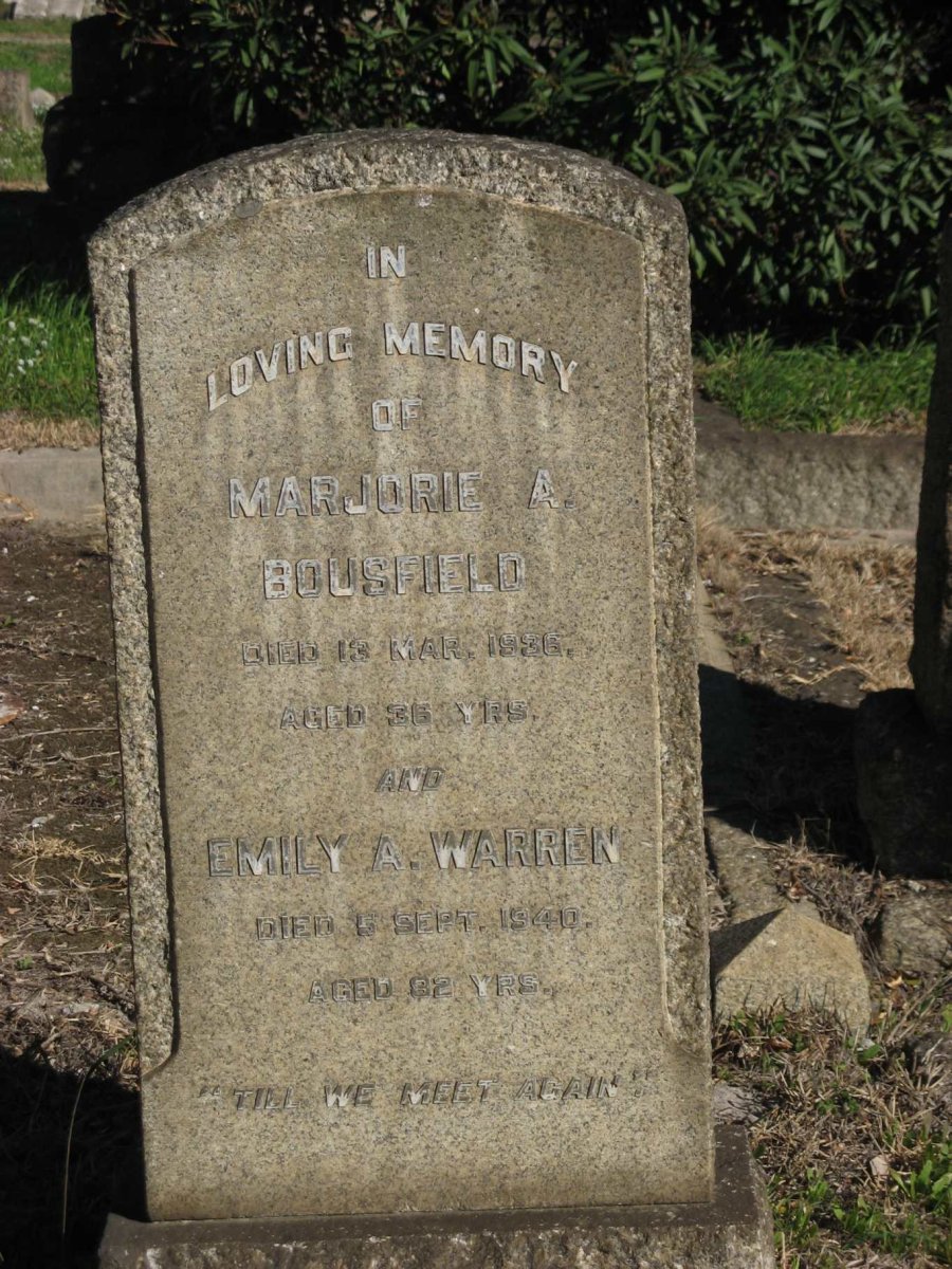 WARREN Emily A. -1940 :: BOUSFIELD Marjorie A. -1936